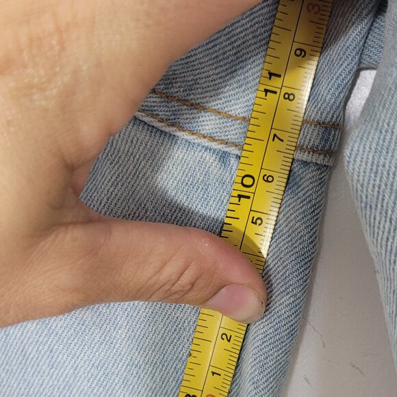 Bugle Boy 100% Cotton Unisex Light Wash High Rise Retro Jean Short Pockets Sz 34 - Picture 11 of 13
